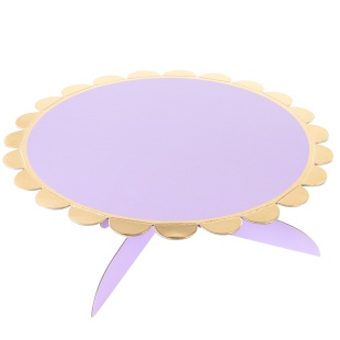 Стойка для десертов, одноуровневая, с золотой каймой, Сиреневый, Металлик, 1 шт. в упак. 