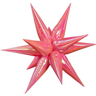 Шар 3D (40''/102 см) Звезда, Составная, Розовый, Хамелеон, 1 шт. в уп.