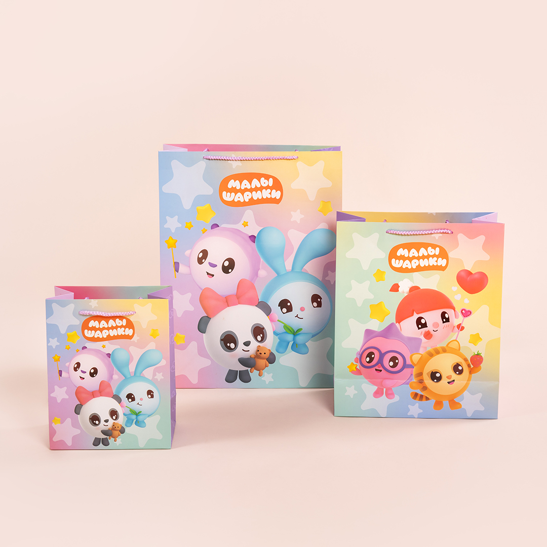 Пакет подарочный, 210гр, Малышарики, 41*31*12 см, 1 шт.