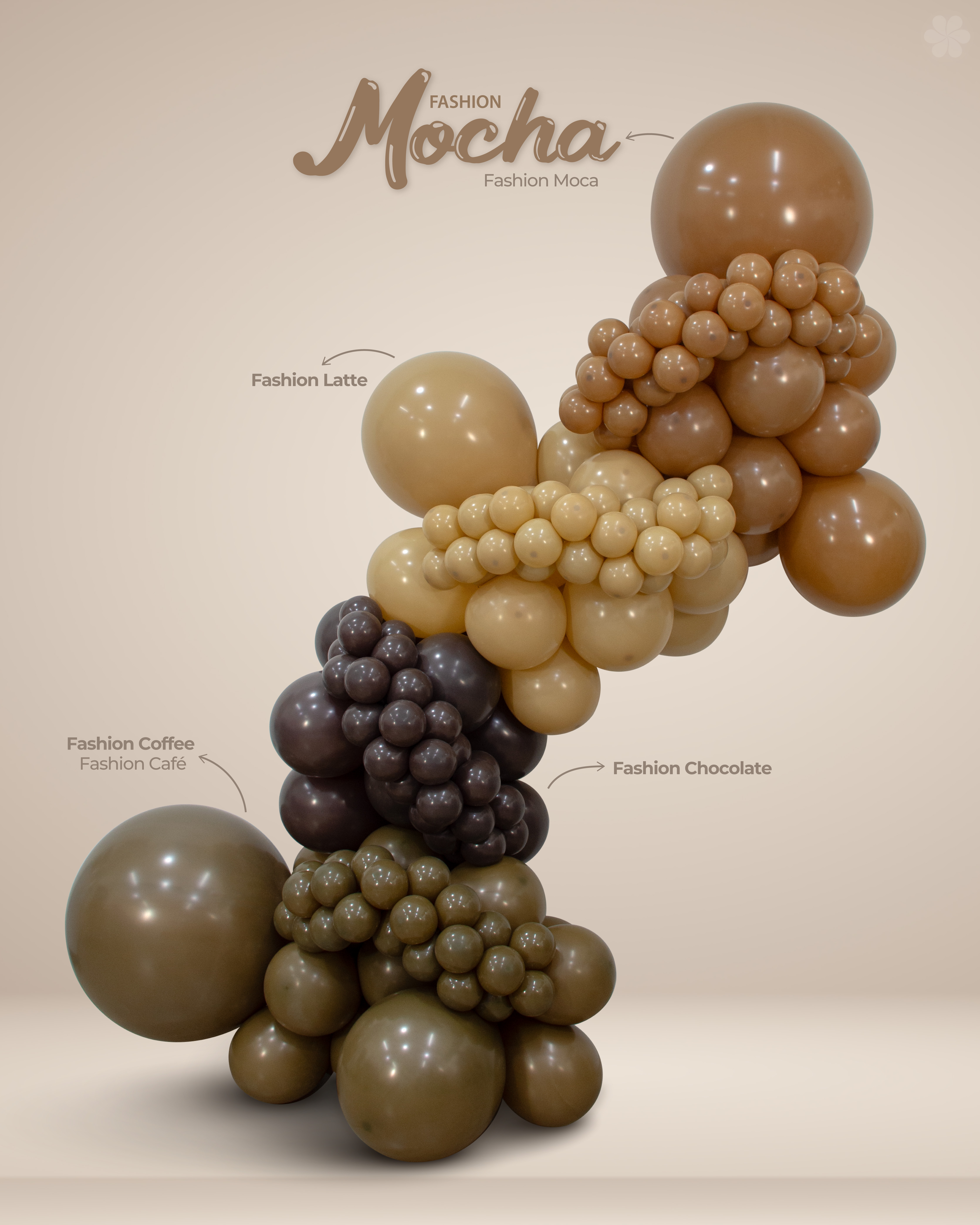 Шар (12''/30 см), Мокко (070), пастель, 12 шт.