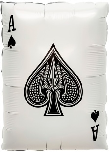 Шар (22''/56 см) Фигура, Покер, Карта Туз Пик, 1 шт. в уп. (цв.этик.)