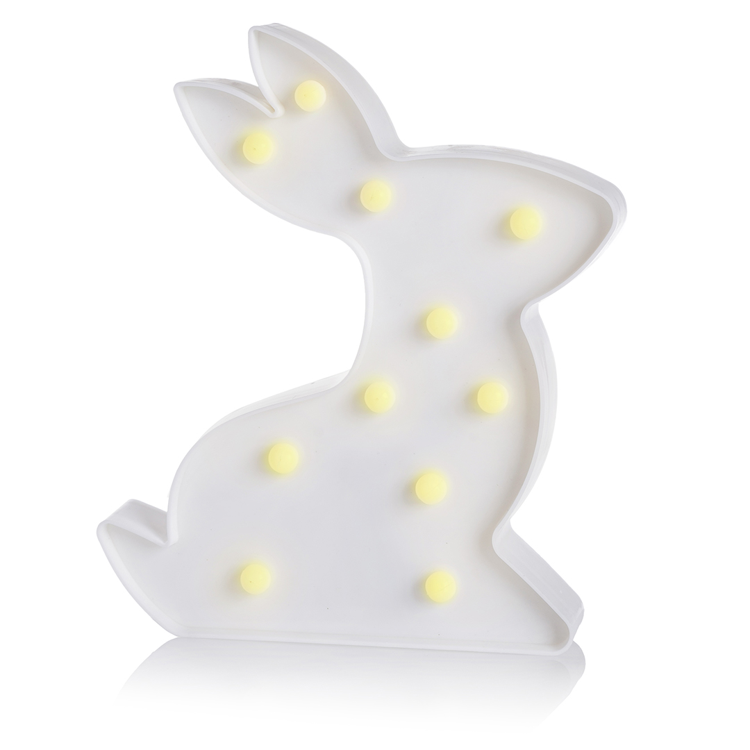 Световая фигура Кролик, 18*24*3,3 см. Белый, 1 шт.