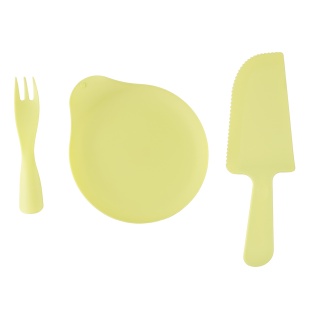 Десертный набор, Где тортик?, Тарелки, Вилки, Нож, Салатовый, 11 шт. в упак. 