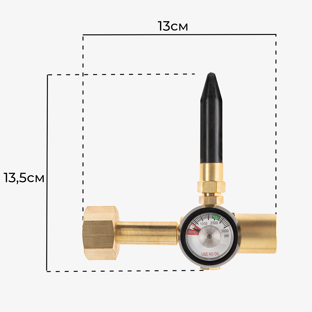 Насадка с манометром и прорезиненным наклонным клапаном, 1 шт.