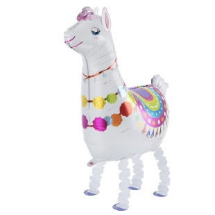 Шар 3D (31''/79 см) Ходячая Фигура, Лама Альпака, Белый, 1 шт.