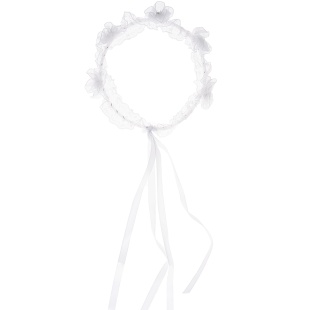 Ободок-венок на Девичник, Белый, 1 шт. 