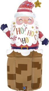 Шар (28''/71 см) Фигура 3D, Дед Мороз, 1 шт. в уп.