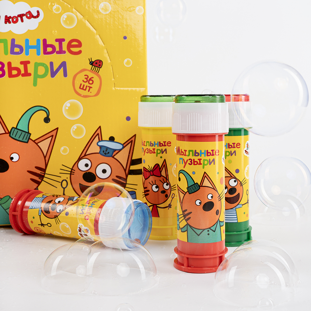 Мыльные пузыри Три Кота, Яркий праздник, 60 мл. 36 шт.
