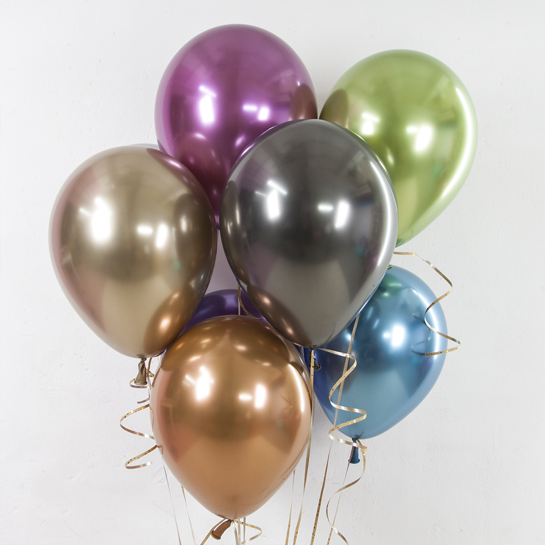 Шар (12''/30 см), Голубой (504), хром, 50 шт.