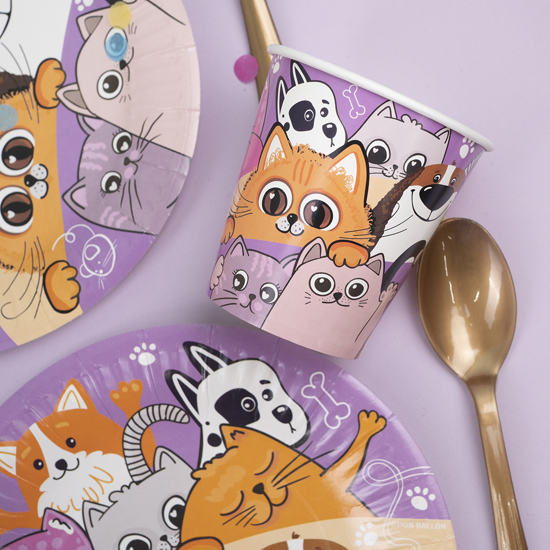 Стаканы (250 мл) Кошечки Собачки, 6 шт.