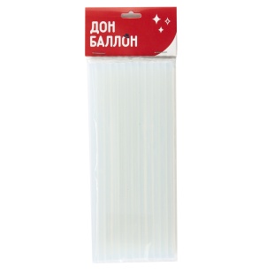 Стержни из этиленвинилацетата для клеевых пистолетов D 7 мм, 20 см. Прозрачный, 12 шт.