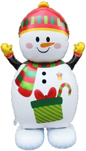 Шар (61''/155 см) Фигура 3D, Снеговик, 1 шт. в уп.