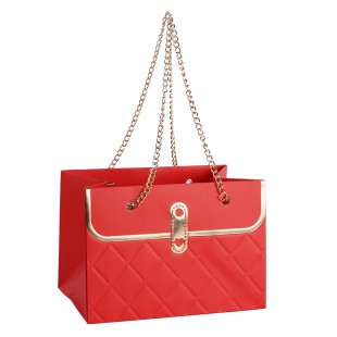 Пакет для цветов, Дамская сумочка, Красный, 18*15*12 см, 1 шт.