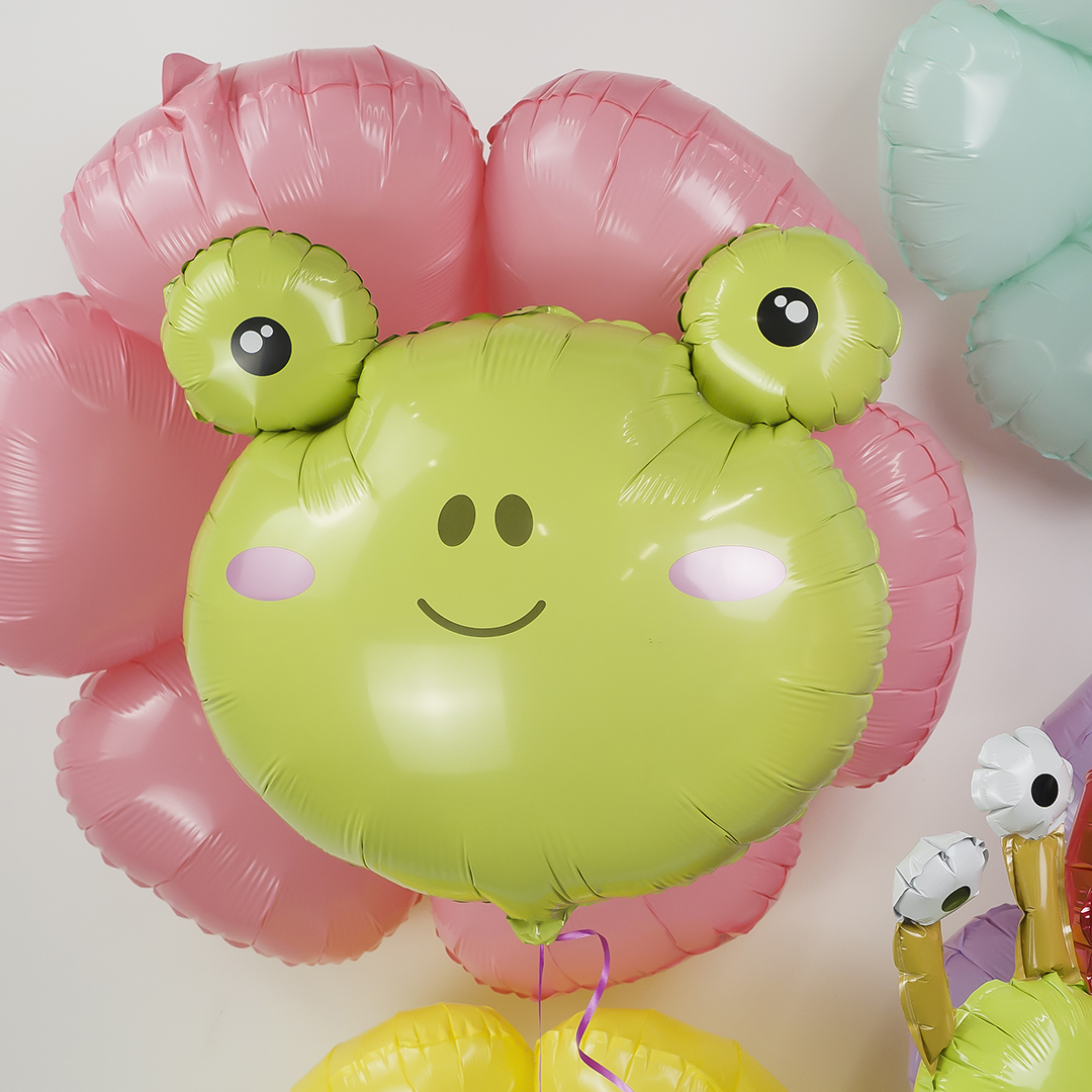 Шар (25''/64 см) Фигура, Голова, Веселая Лягушка, 1 шт.