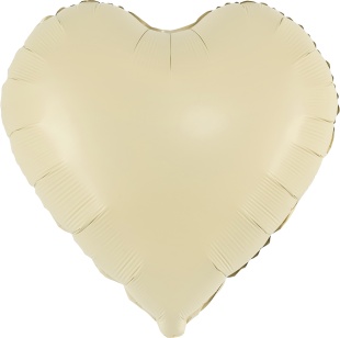 Шар (18''/46 см) Сердце, Светло-желтый, Сатин, 1 шт.