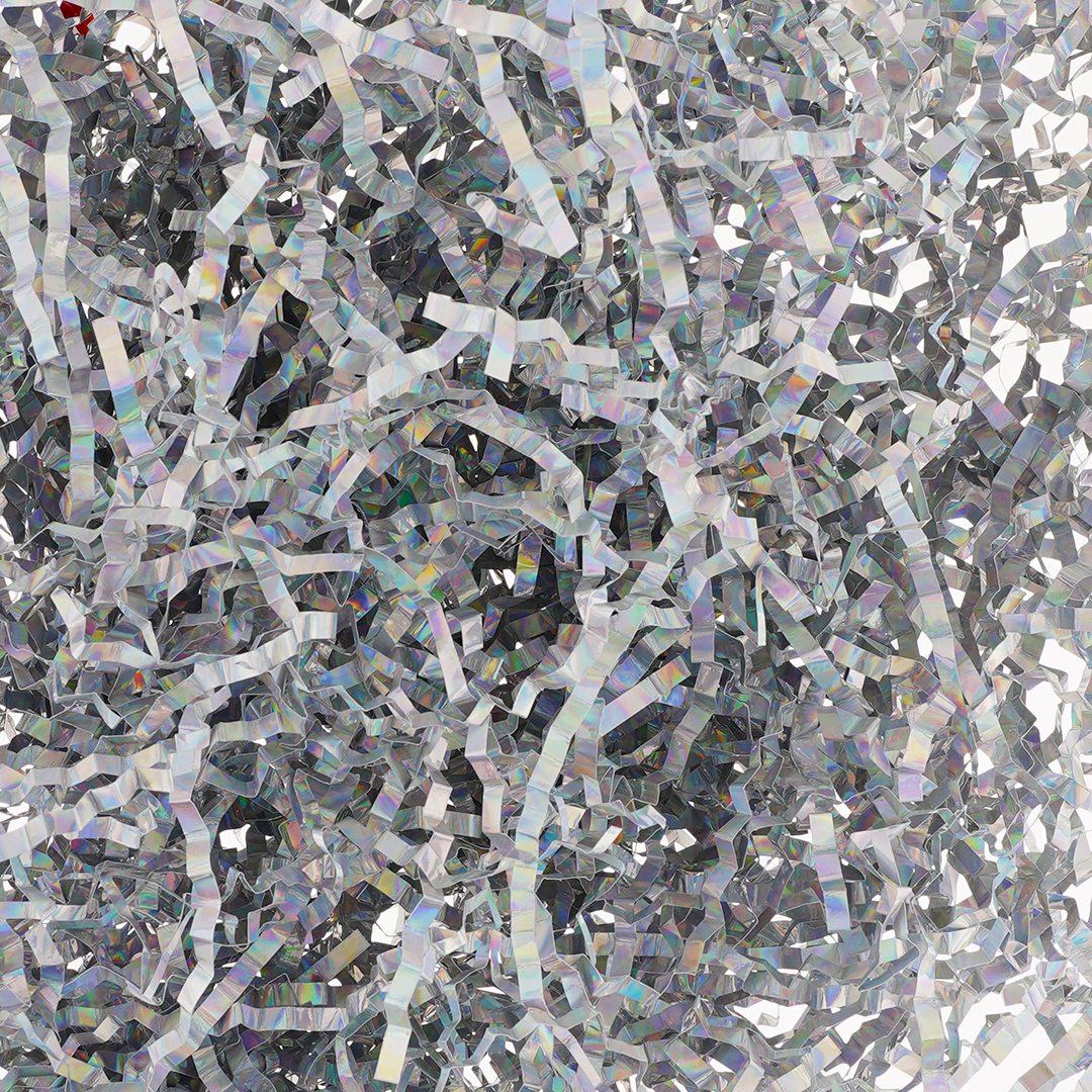 Наполнитель для коробок, Подарочная Классика, ПП, Серебро, Голография, 50 г.