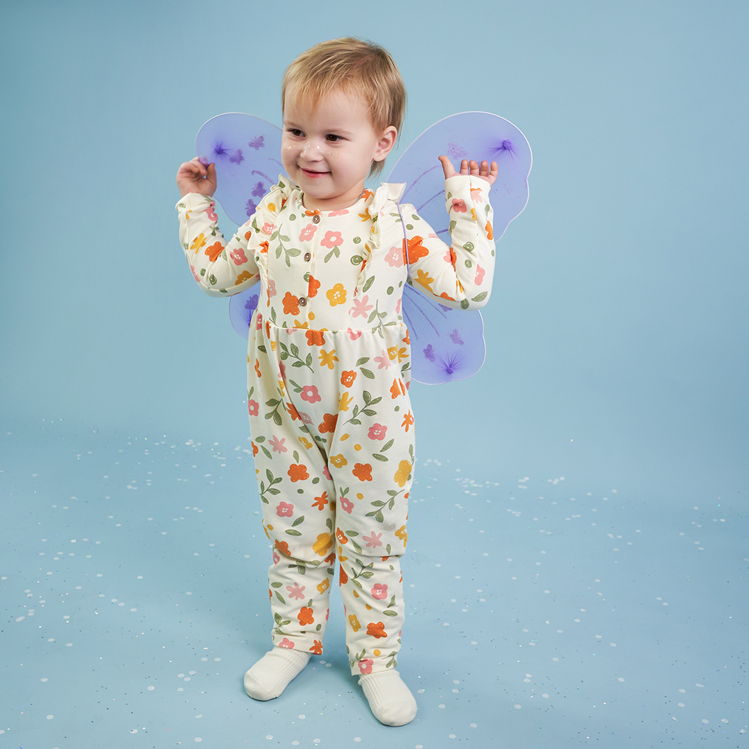 Крылья, Бабочка, Сиреневый, с блестками, 48*37 см, 1 шт. 