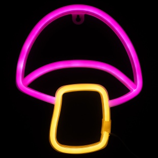 Световая фигура Гриб, 22,5*19 см. Теплый белый/Розовый, 1 шт.