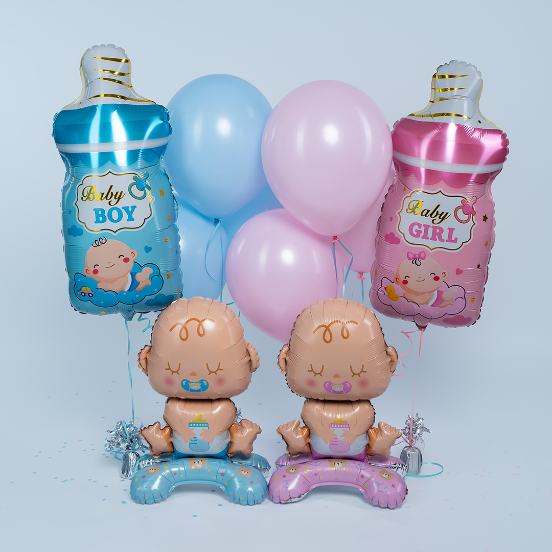 Шар (29''/74 см) Фигура, Бутылочка для девочки, Розовый, 1 шт.