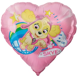 Шар (18''/46 см) Сердце, Щенок Авиатор, 1 шт. в уп.