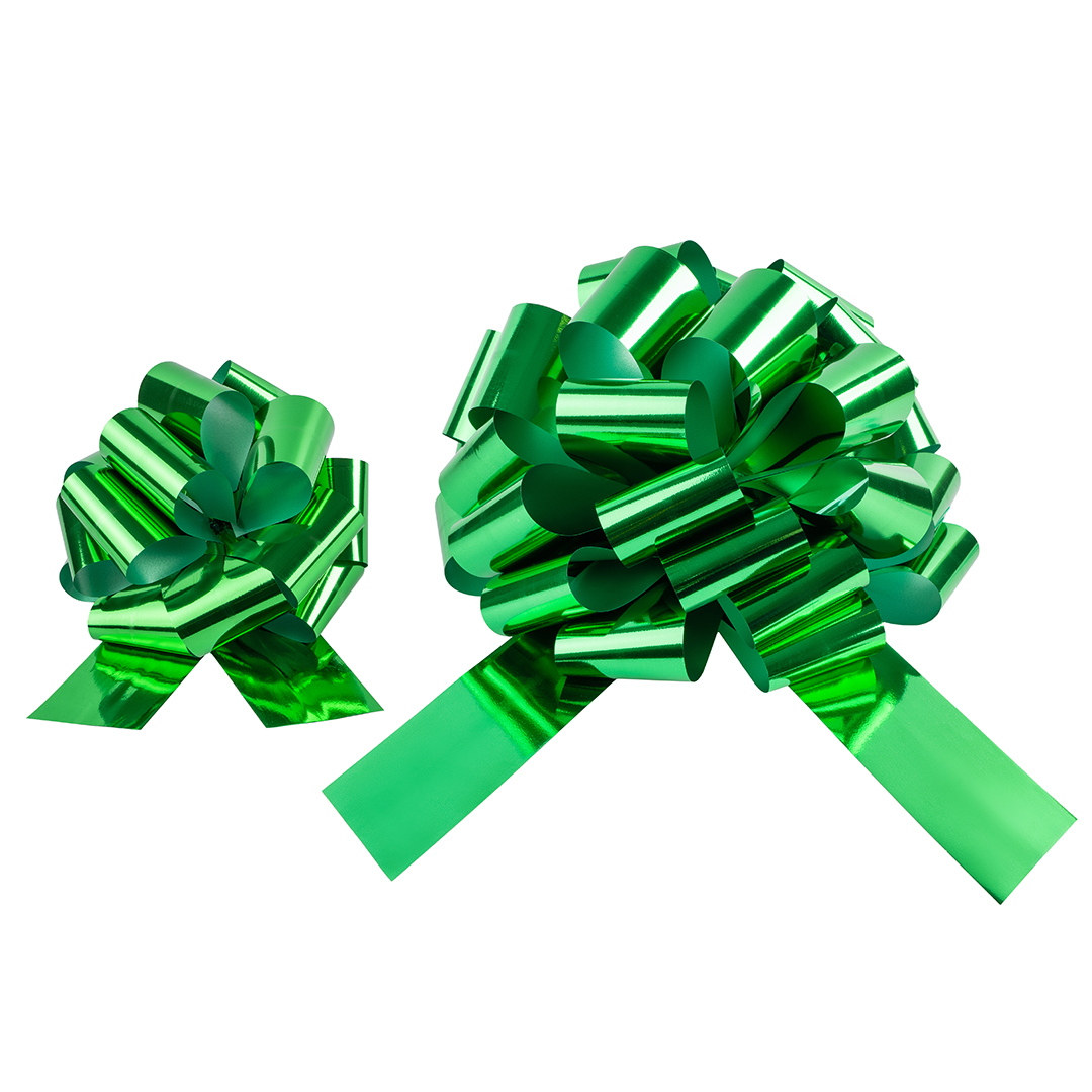 Бант Шар, Зеленый, Металлик, 21 см, 1 шт. в упак. 