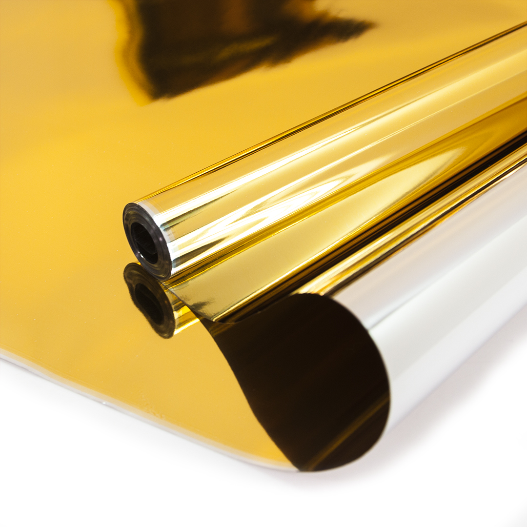 Упаковочная пленка (0,6*8,5 м) Золото, Металлик, 1 шт.