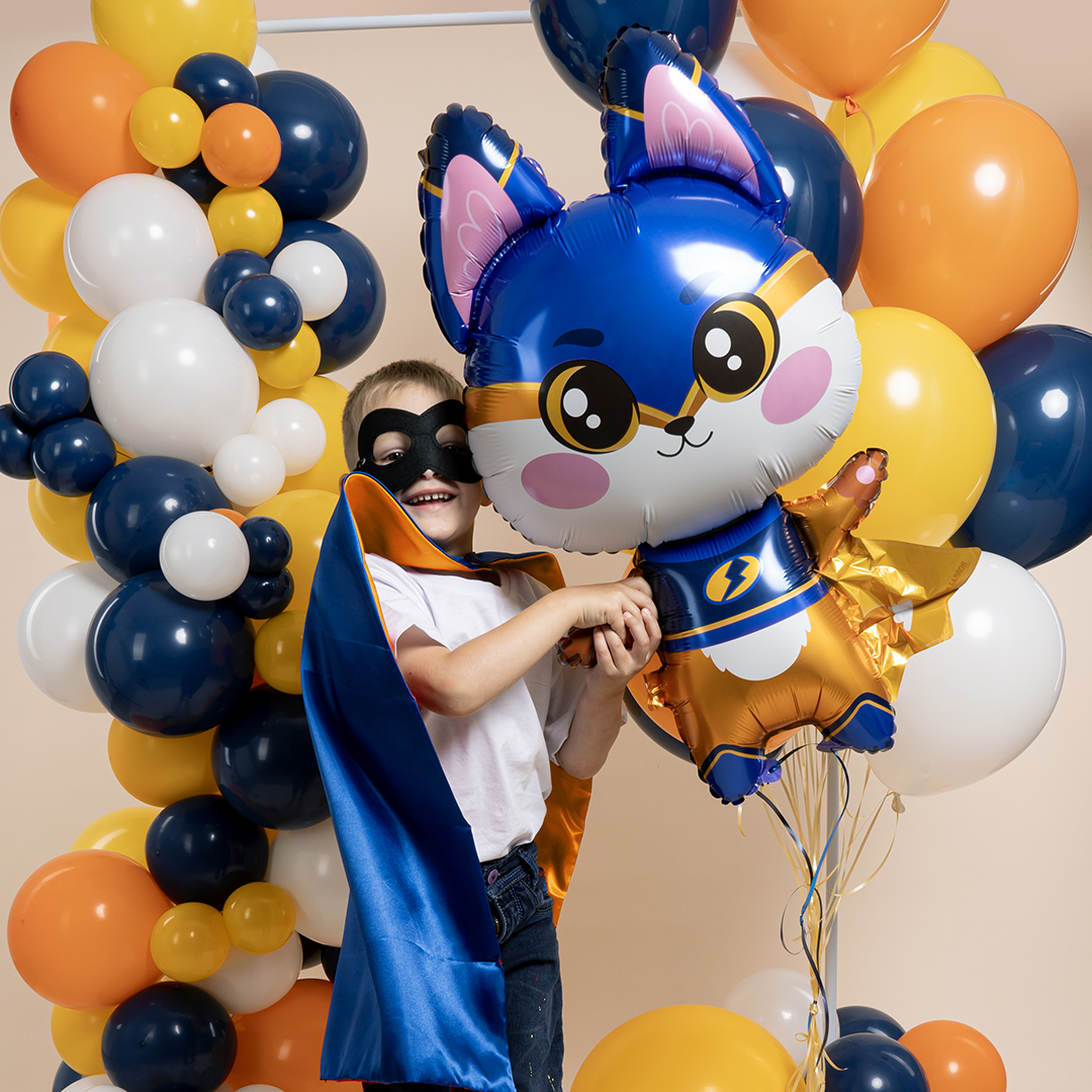Шар (37''/94 см) Фигура, Лисенок Супергерой, 1 шт. в уп.