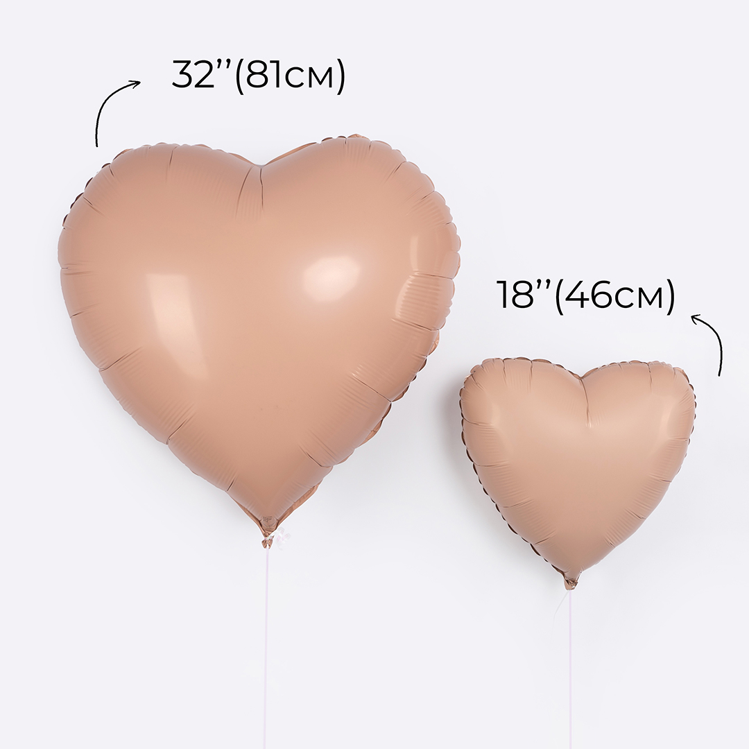 Шар (32''/81 см) Сердце, Винтажная роза, Матовый, 1 шт.