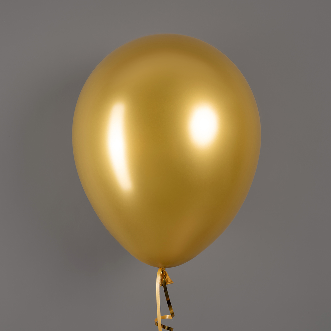 Шар (12''/30 см), Золото, хром, 50 шт.