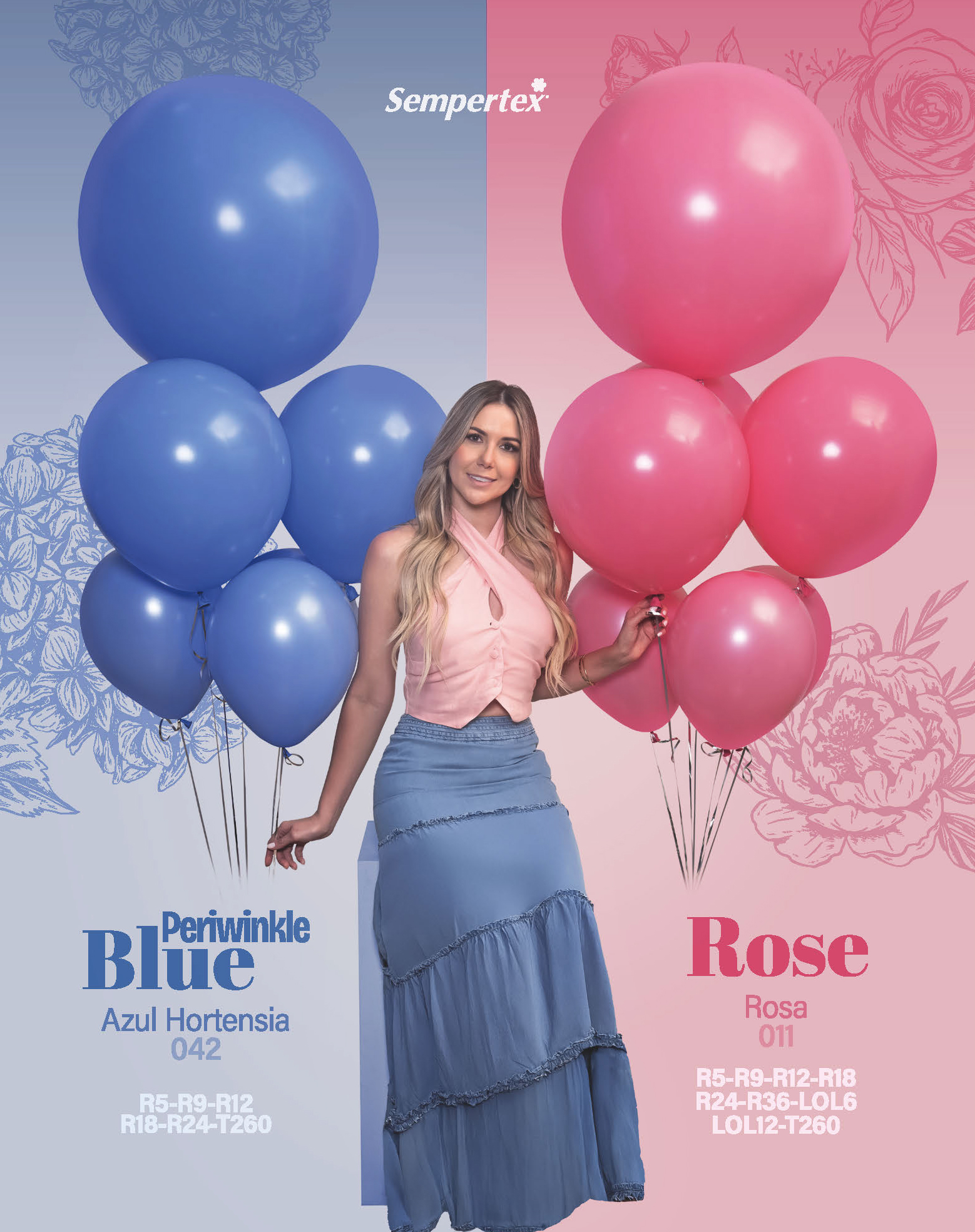 Шар (36''/91 см), Розовая роза (011), пастель, 2 шт.