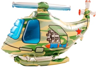 Шар (33''/84 см) Фигура 3D, Военный вертолет, Камуфляж, 1 шт. в уп.