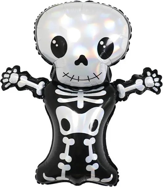 Шар (33''/84 см) Фигура, Скелет, Голография, 1 шт.