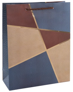 Пакет подарочный, 210гр, Геометрия, Золотые линии, Дизайн №1, Металлик, 23*18*8 см, 1 шт.