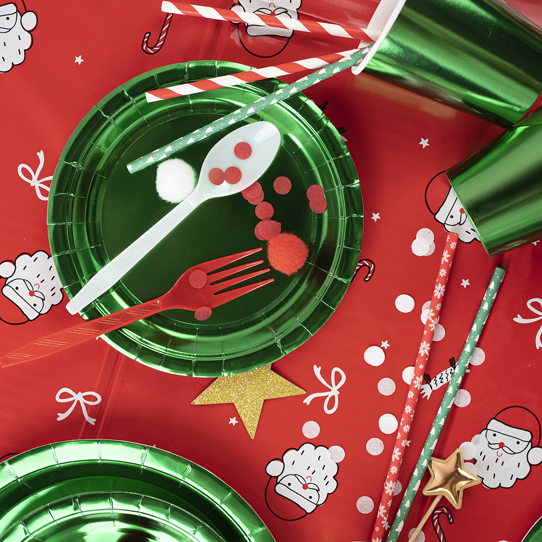 Тарелки (7''/18 см) Зеленый, Металлик, 6 шт.