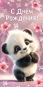 Конверты для денег, С Днем Рождения! (пандочка), 10 шт.