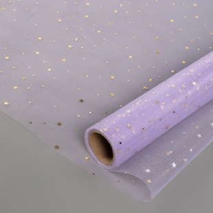 Фатин в рулоне (0,48*4,57 м) Звездное сияние, Сиреневый, Металлик, 1 шт.