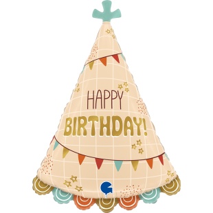 Шар (26''/66 см) Фигура, Праздничный колпачок, 1 шт. в уп.