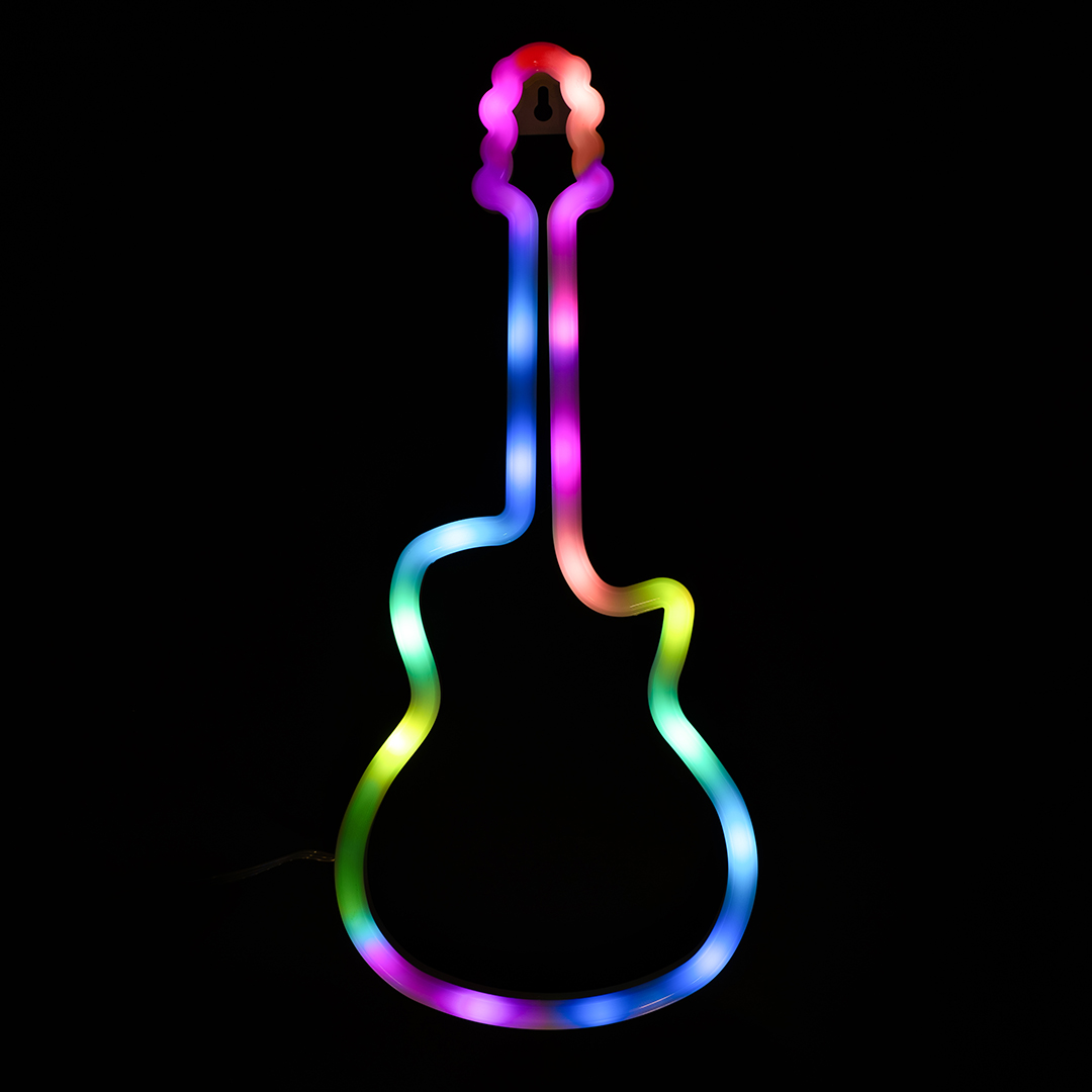 Световая фигура Гитара, пульт ДУ, 40*17 см. Разноцветный, 1 шт.