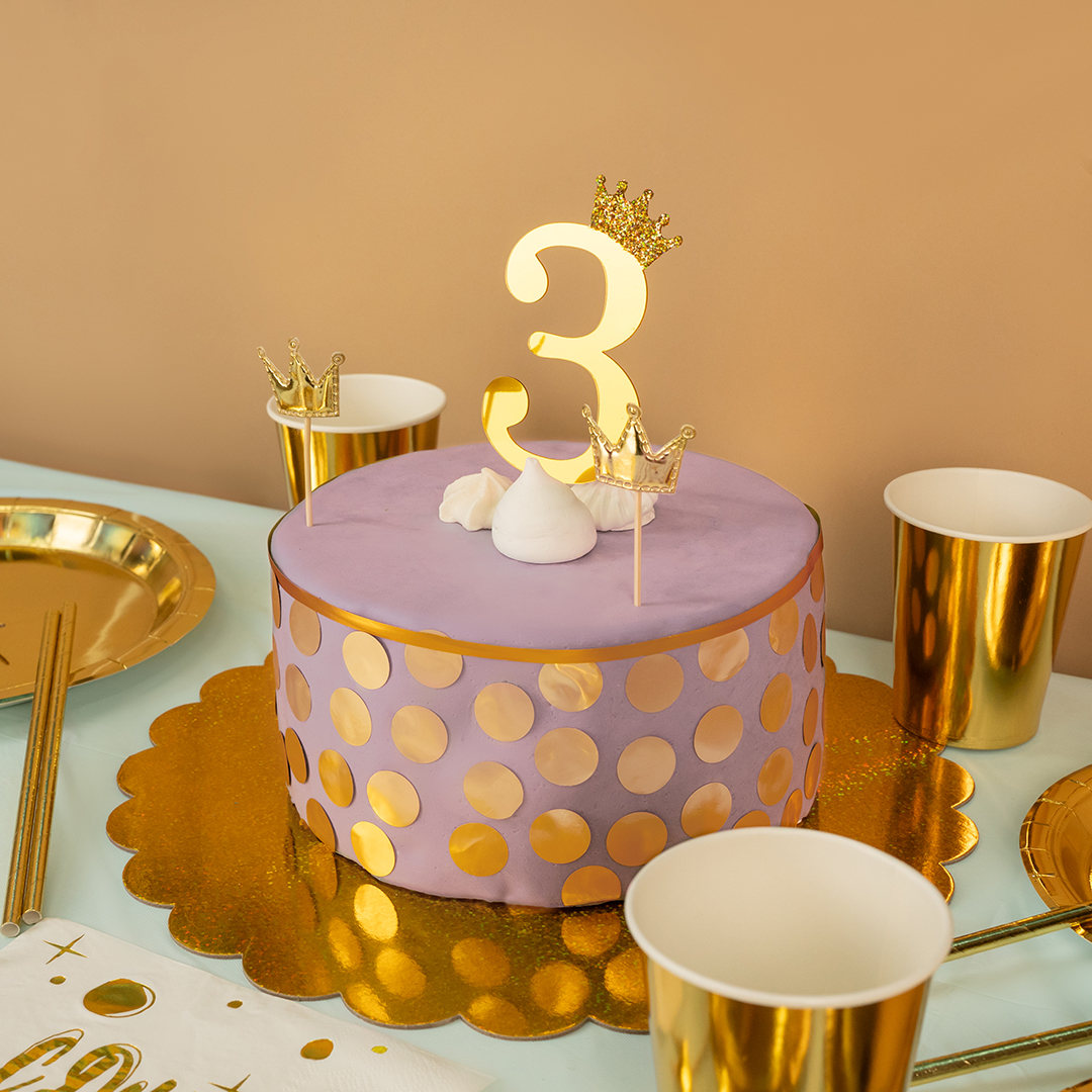 Тарелки (7''/18 см) Золото, Металлик, 6 шт.