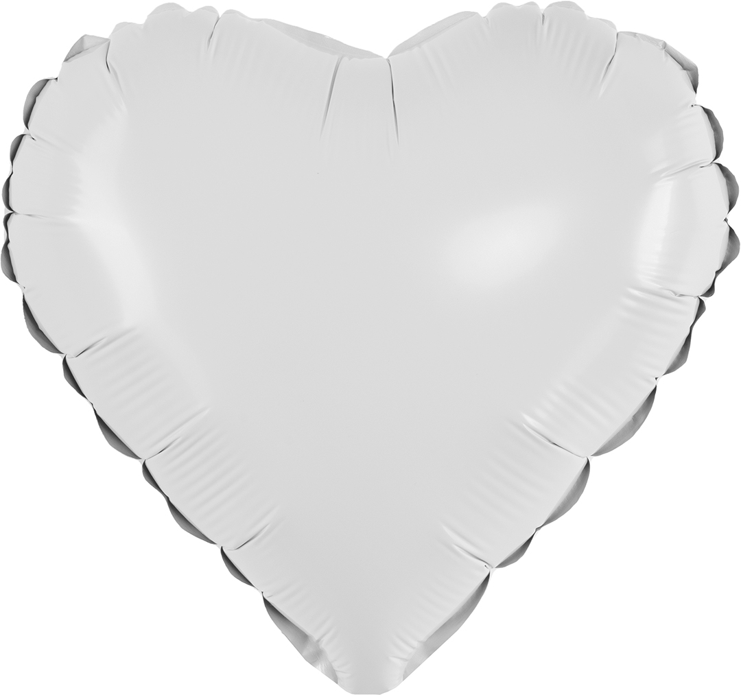 Шар с клапаном (10''/25 см) Мини-сердце, Белый, 1 шт.