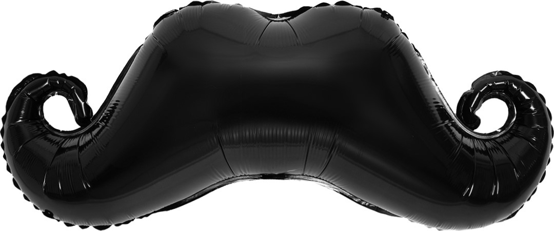 Шар (35''/89 см) Фигура, Усы, Черный, 1 шт. в уп.