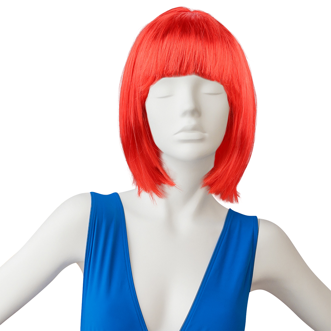 Парик карнавальный, 110 гр, Каре, Красный, 1 шт. в упак. 