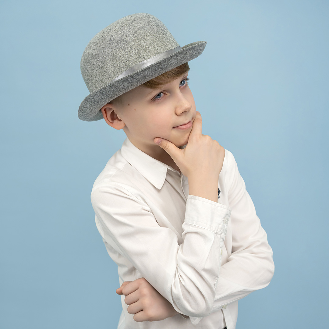 Шляпа Котелок, фетр, Серый, 56-58 разм., 1 шт. 