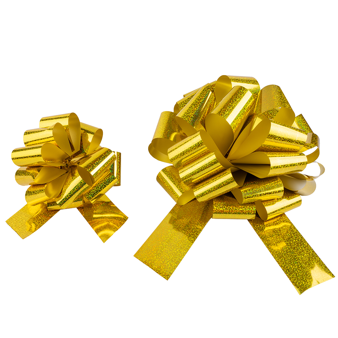 Бант Шар, Золото, Голография, 36 см, 1 шт. в упак. 
