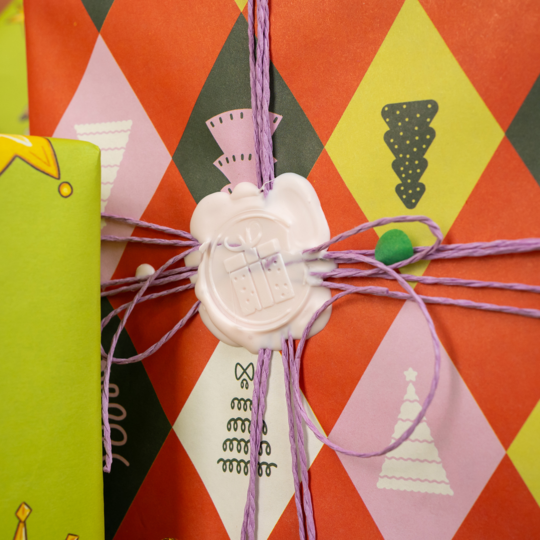 Штамп для сургучной печати Подарок, 3 см. Коричневый, 1 шт.