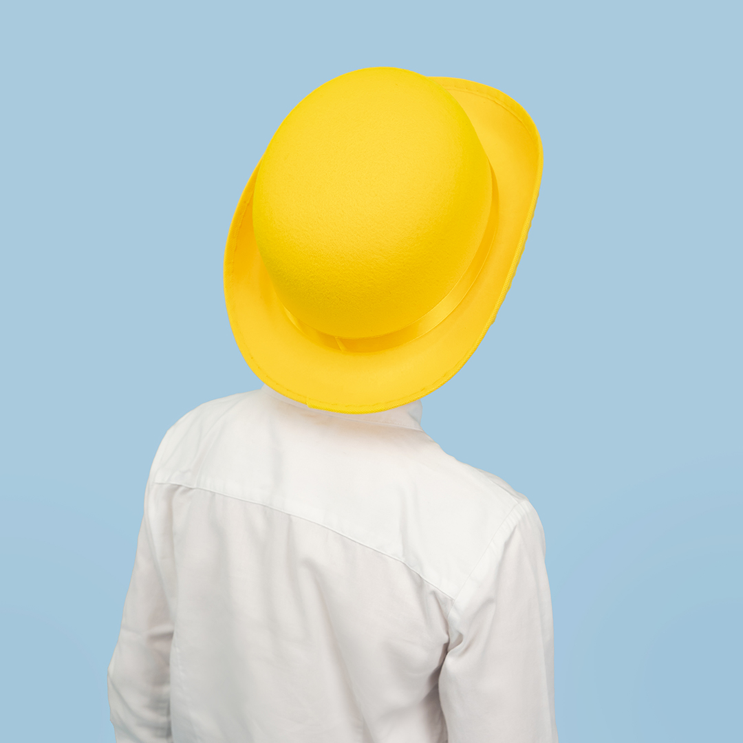 Шляпа Котелок, фетр, Желтый, 56-58 разм., 1 шт. 