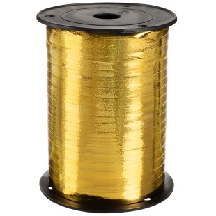 Лента полипропиленовая (0,5 см*228,6 м) Золото, Металлик, 1 шт.