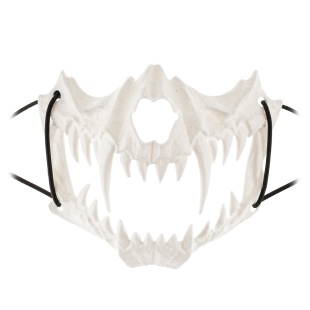 Карнавальная маска, Звериный оскал, Белый, 17*14 см, 1 шт. 