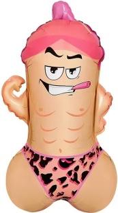 Шар (27''/69 см) Фигура, Мистер Пи-Пи в шапочке, 1 шт. в уп. (цв.этик.)