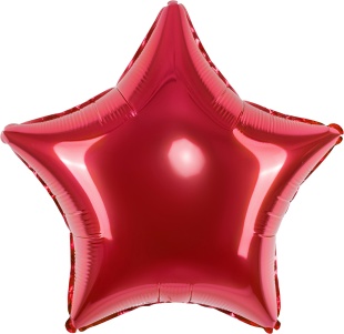 Шар (32''/81 см) Звезда, Красный, 1 шт.